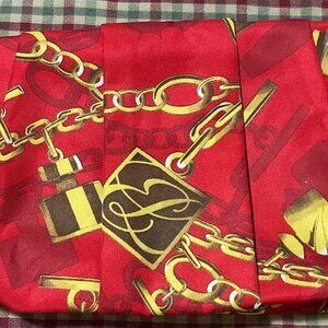 Clinique Red & Gold Clutch or Make-Up Bag 6" x 9"
